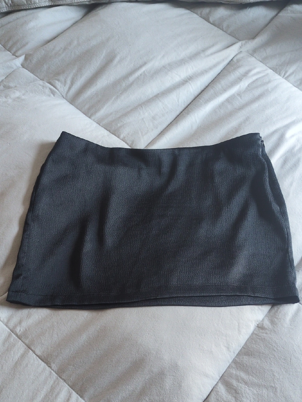 Free People Black Textured Mini Skirt